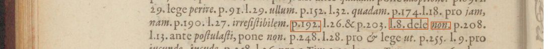 The 1618 errata list: p. 192, l. 26, and p. 203, l. 8, delete non