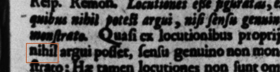 1632 text reading nihil argui posset